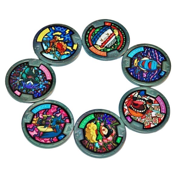 Watch Medals Yokai Yo-Kai 7 Piece Lot Hasbro 2015 Collectors - Picture 2 of 5